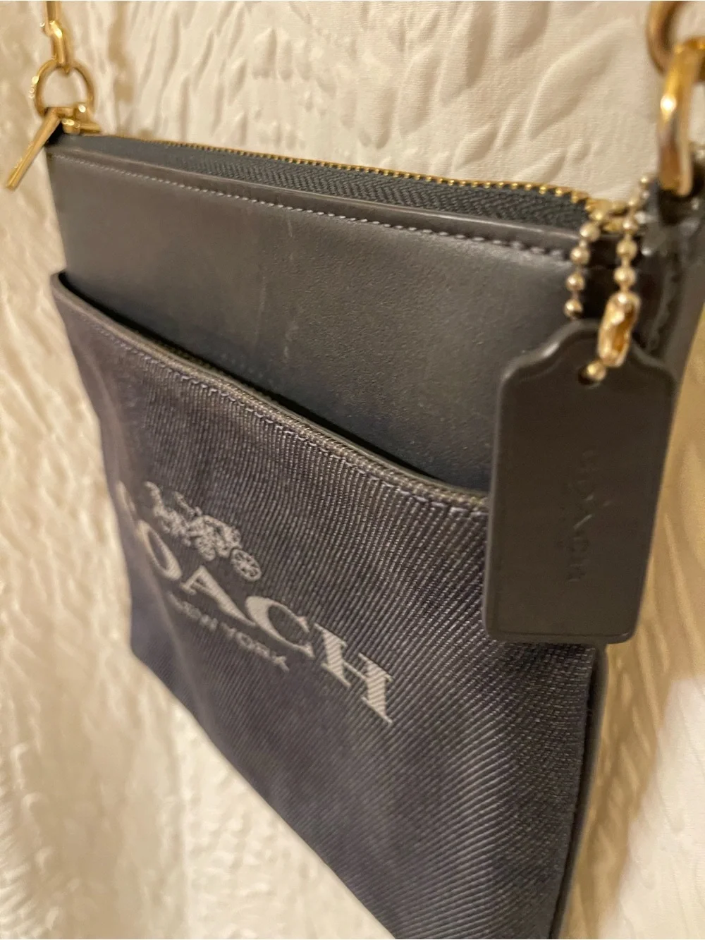 Coach New York Kitt Messenger Denim Crossbody Bag - NWOT **